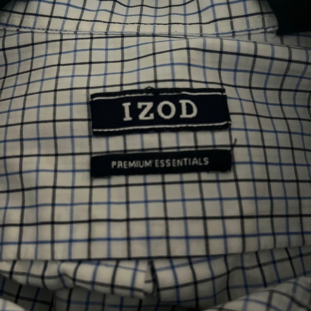 IZOD Premium Essentials Blue Checkered Button Down Shirt‎ Mens Size S - Picture 3 of 6